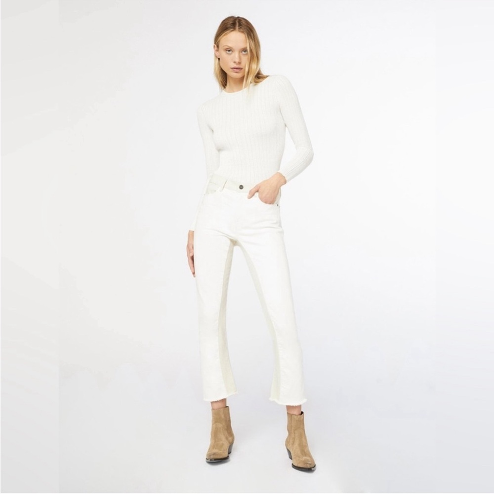 FRAME Le Crop Mini Boot Two Toned Cream Beige 24